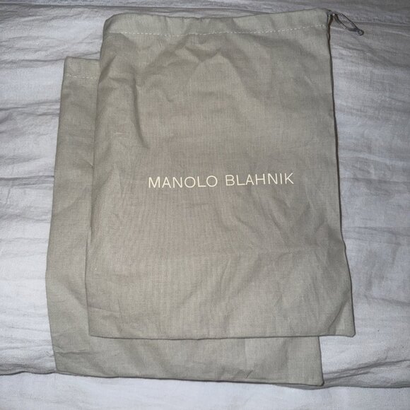 Manolo Blahnik Maysli Navy Blue Suede Buckle Slingback Pumps - Picture 7 of 7